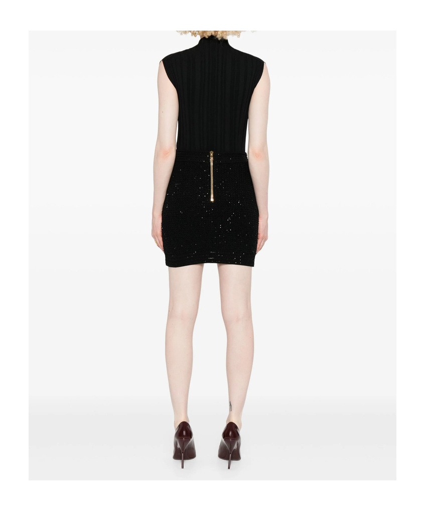 Balmain Button-embellished Skirt In Black
