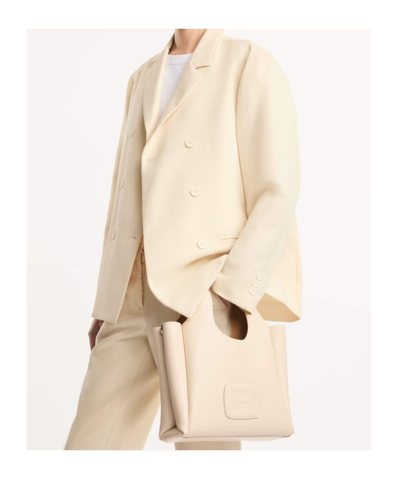 Hogan Shopping Bag "h" Small In White