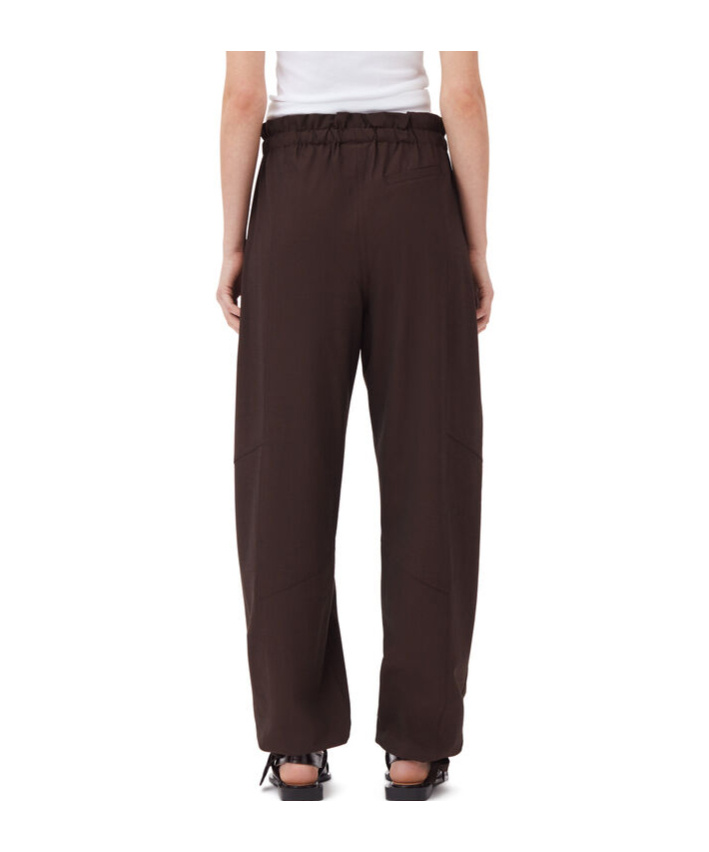 Ganni Elasticated-waistband Trousers In Black