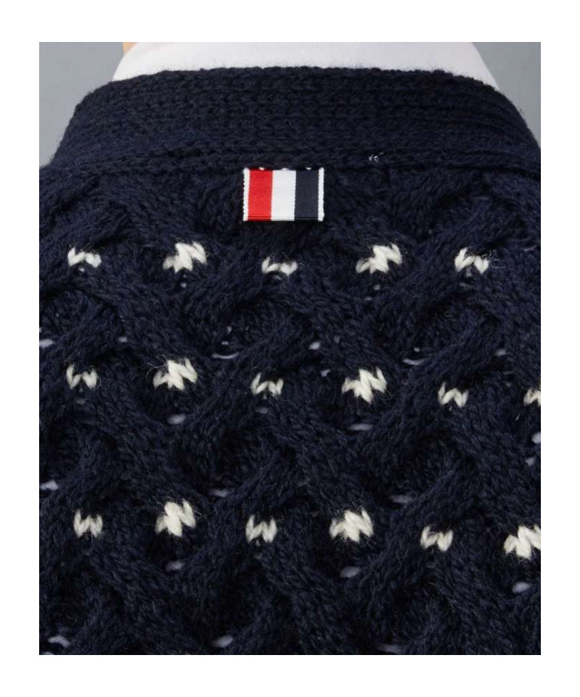 Thom Browne All Over Cable Stitch Classic Cardigan In Black