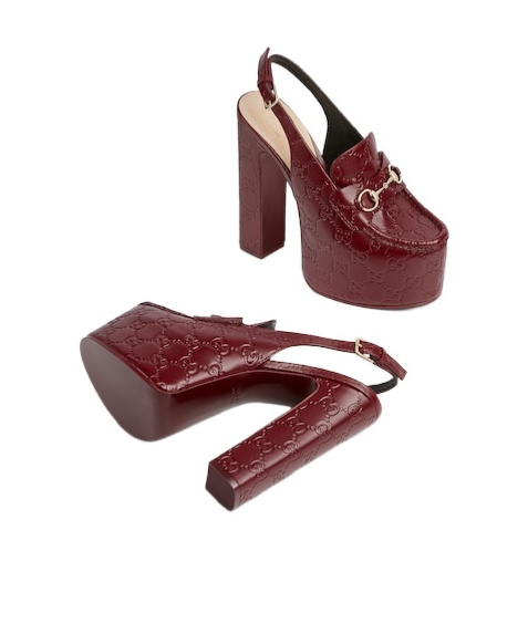 Gucci 145mm Horsebit Platform Pumps In Red