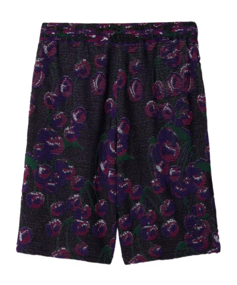Burberry Patterned Intarsia-knit Cotton-blend Shorts In Black