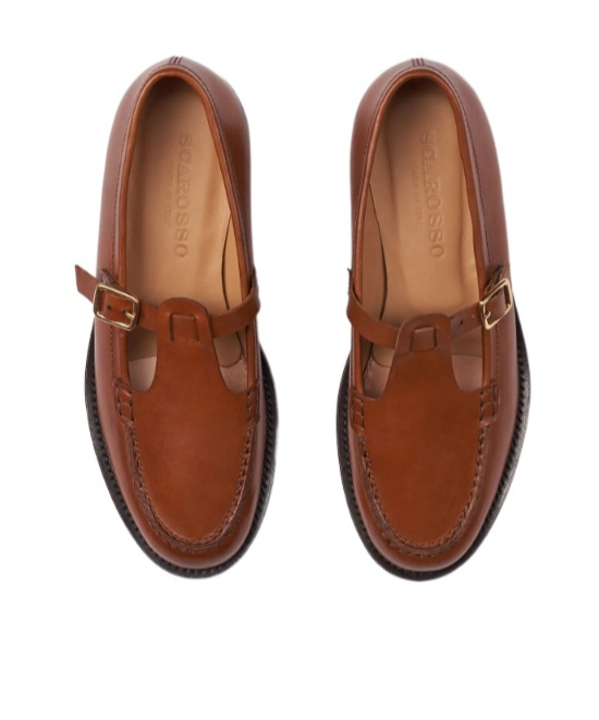 Scarosso Edna Buckle Fastened Flat Shoes In Brown