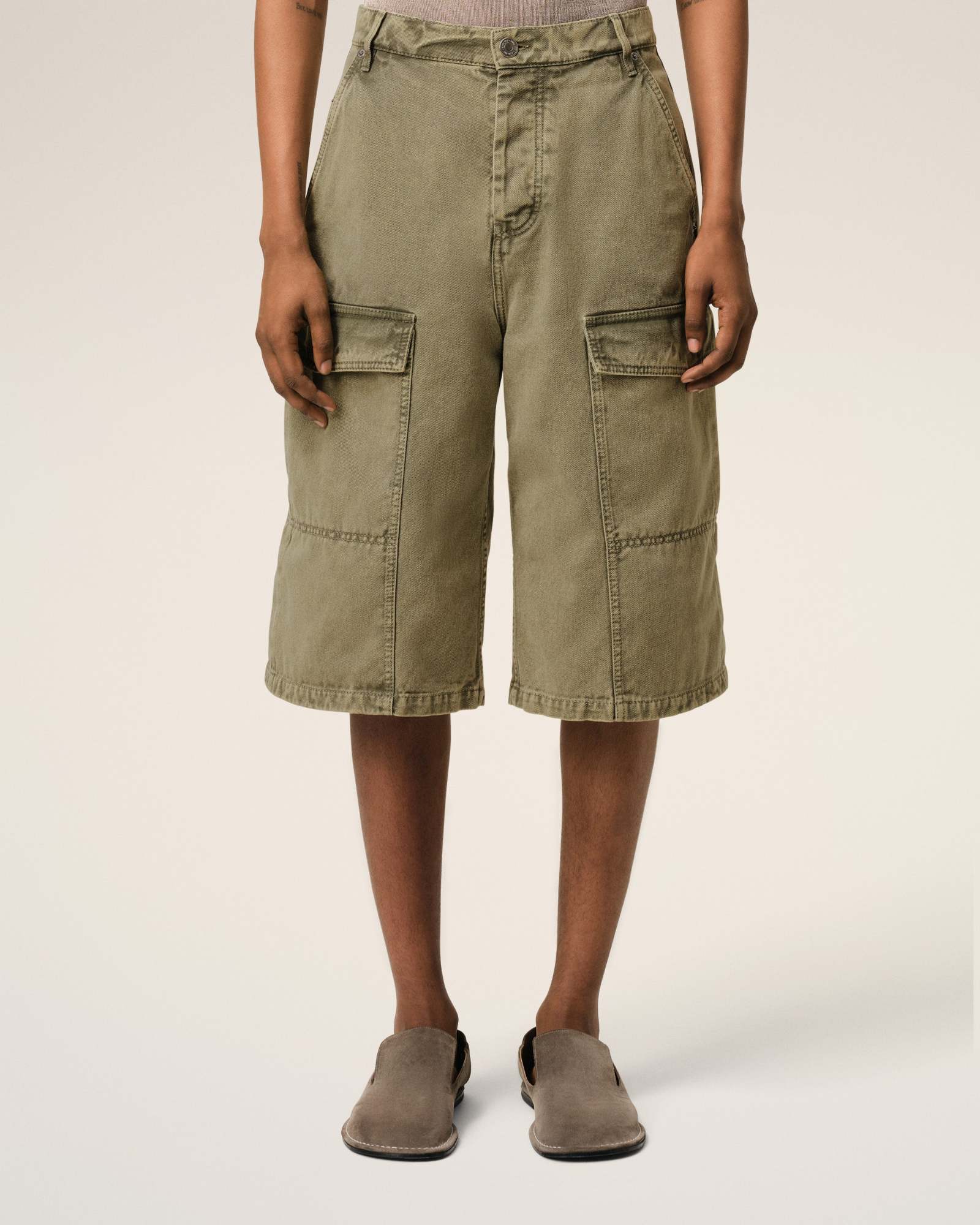 Shop Ami Alexandre Mattiussi Belt Loop Shorts In Brown
