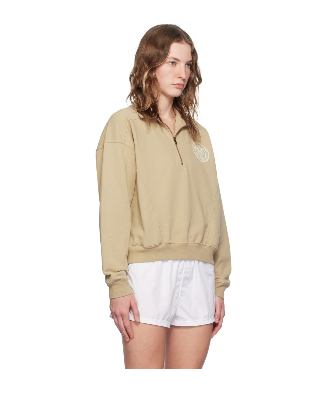 Sporty And Rich Beige 'paris Country Club' Sweatshirt In Nude
