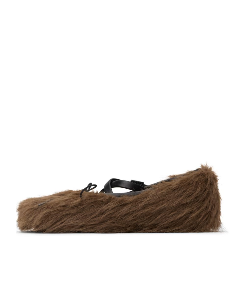 Simone Rocha Criss Cross Ballet Shoes In Green