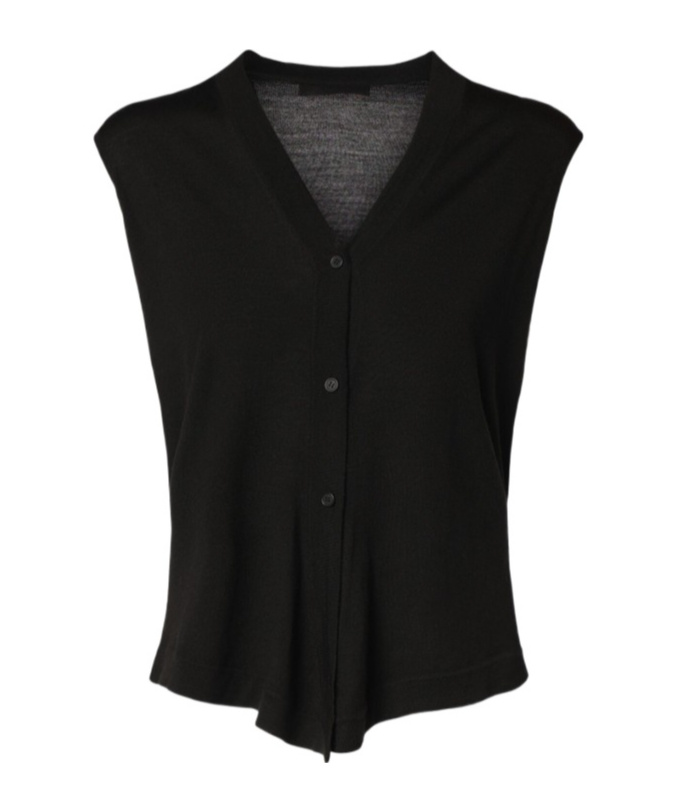 The Row V-neck Knitted Vest In Black