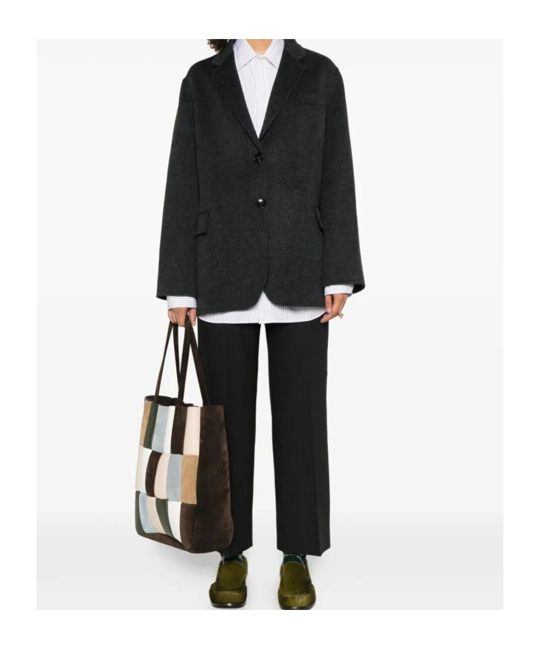 Semicouture Buttoned-up Flap-pocket Blazer In Black