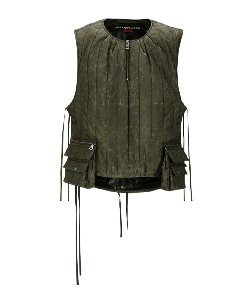 Andersson Bell Wax-coated Padded Vest In Black
