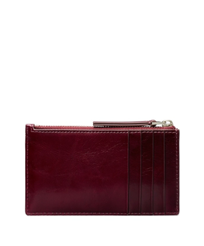 Tory Burch Kira Diamond Quilt Distressed Zip Card Case In Burgundy