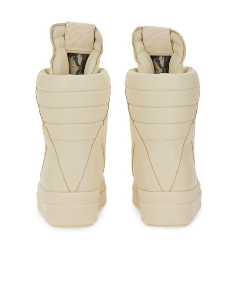 Rick Owens Round Toe High Top Casual Shoes In Brown