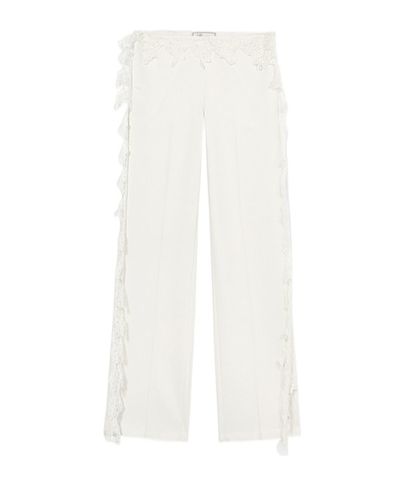 Blumarine Lace-detail Trousers In White