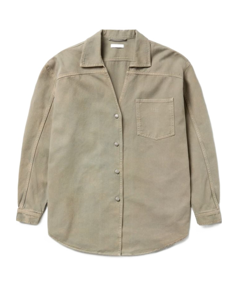1989 Studio Light Brown Denim Overshirt In Gray