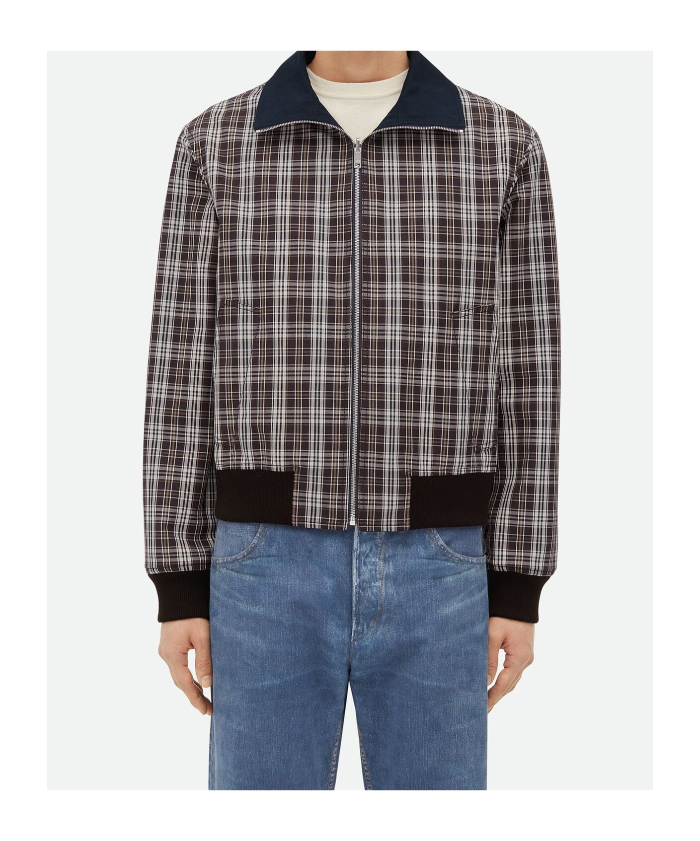Bottega Veneta Reversible Compact Cotton Twill Jacket In Black