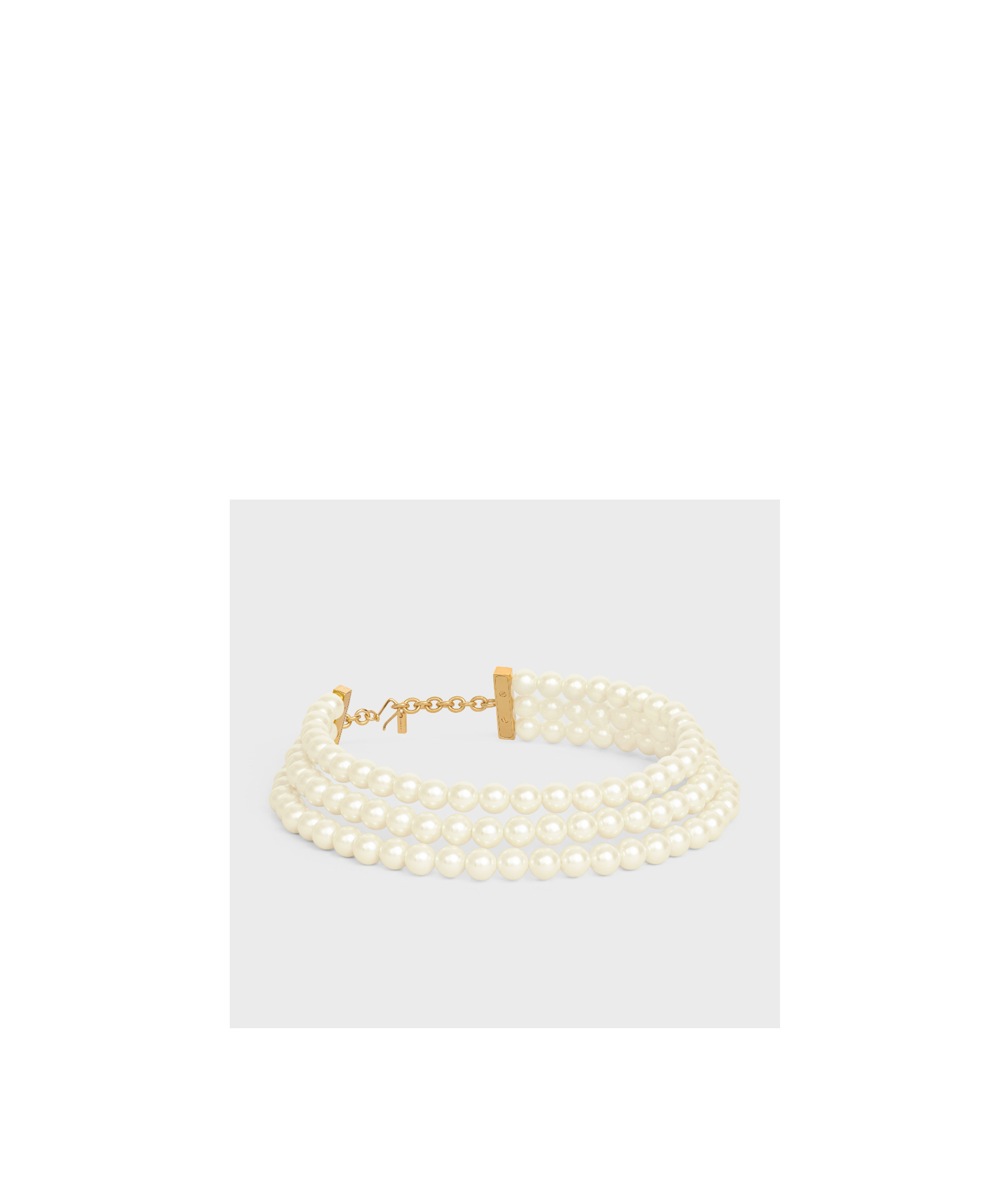 Celine Logo Necklace In White