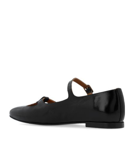 Apc Katie Leather Ballerina Shoes In Black