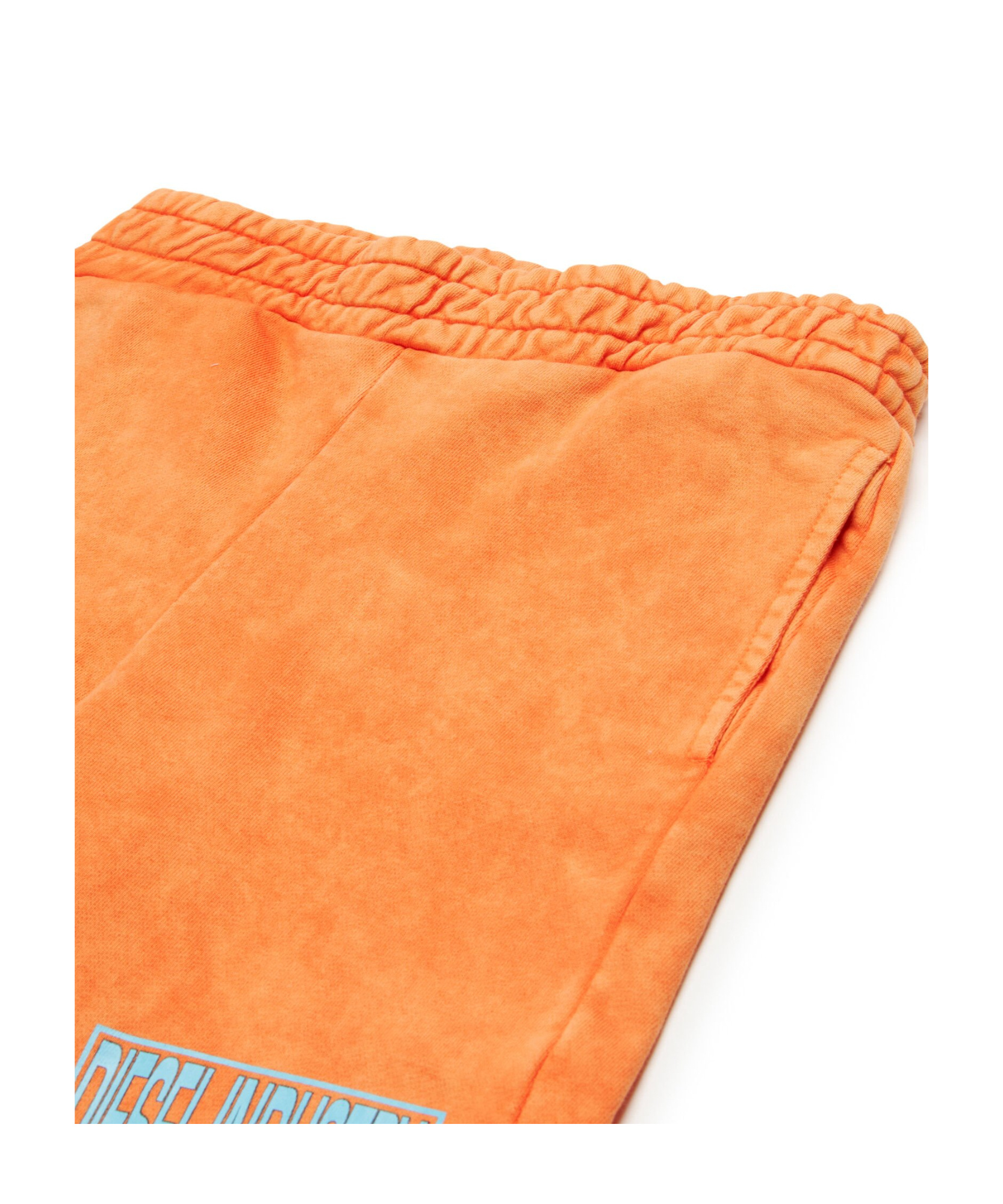 Diesel Marbled Sweat Shorts With Graphic Print In Orange