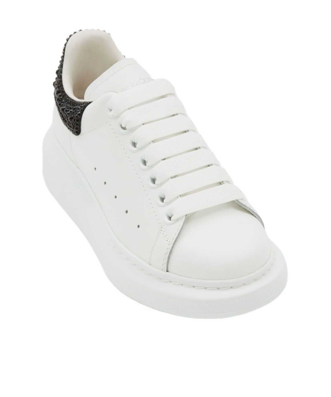 Alexander Mcqueen Crystal-embellished Leather Exaggerated-sole Sneakers In Multi