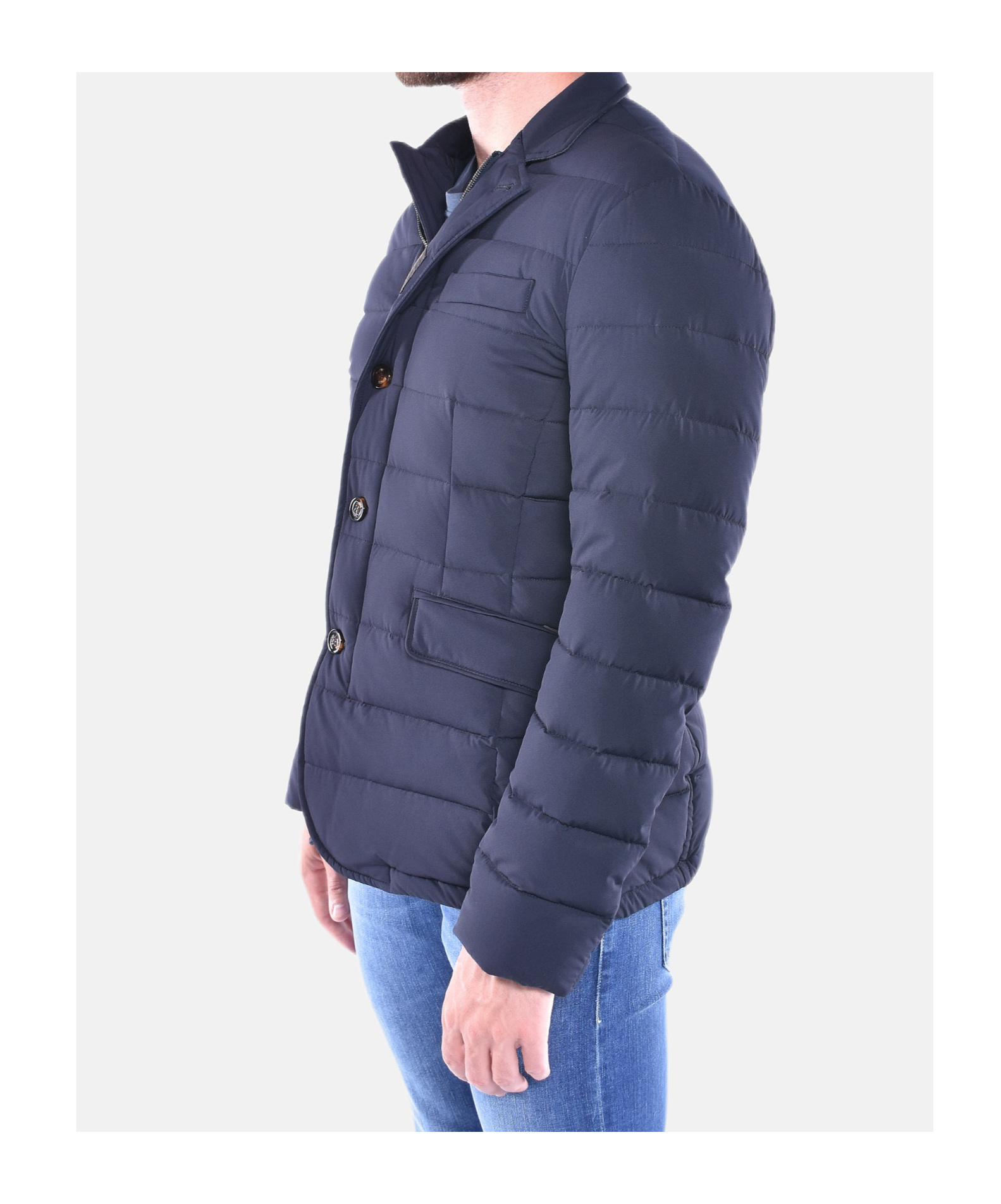 Moorer Long-sleeved Cotton Jacket In Blue