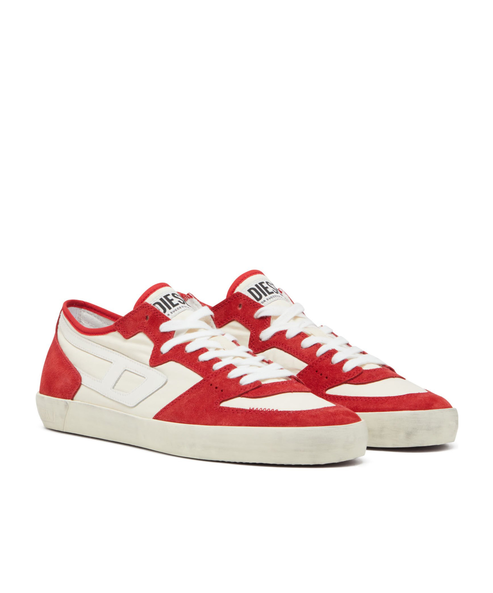 Diesel Low-top Sneakers Logo Suede Panels In Nude