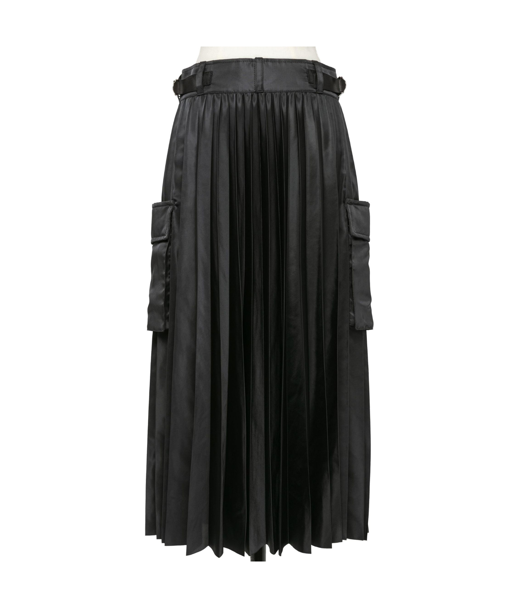 Sacai Womens Black Pleated Wrap-front Woven Midi Skirt In Black