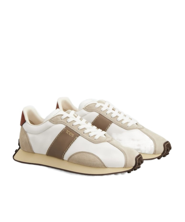 Tod's Multicolor Leather And Suede Sneakers In White