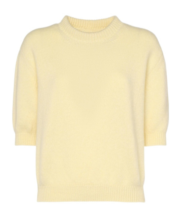 Khaite Davin S/s Cashmere Sweater In Neutral