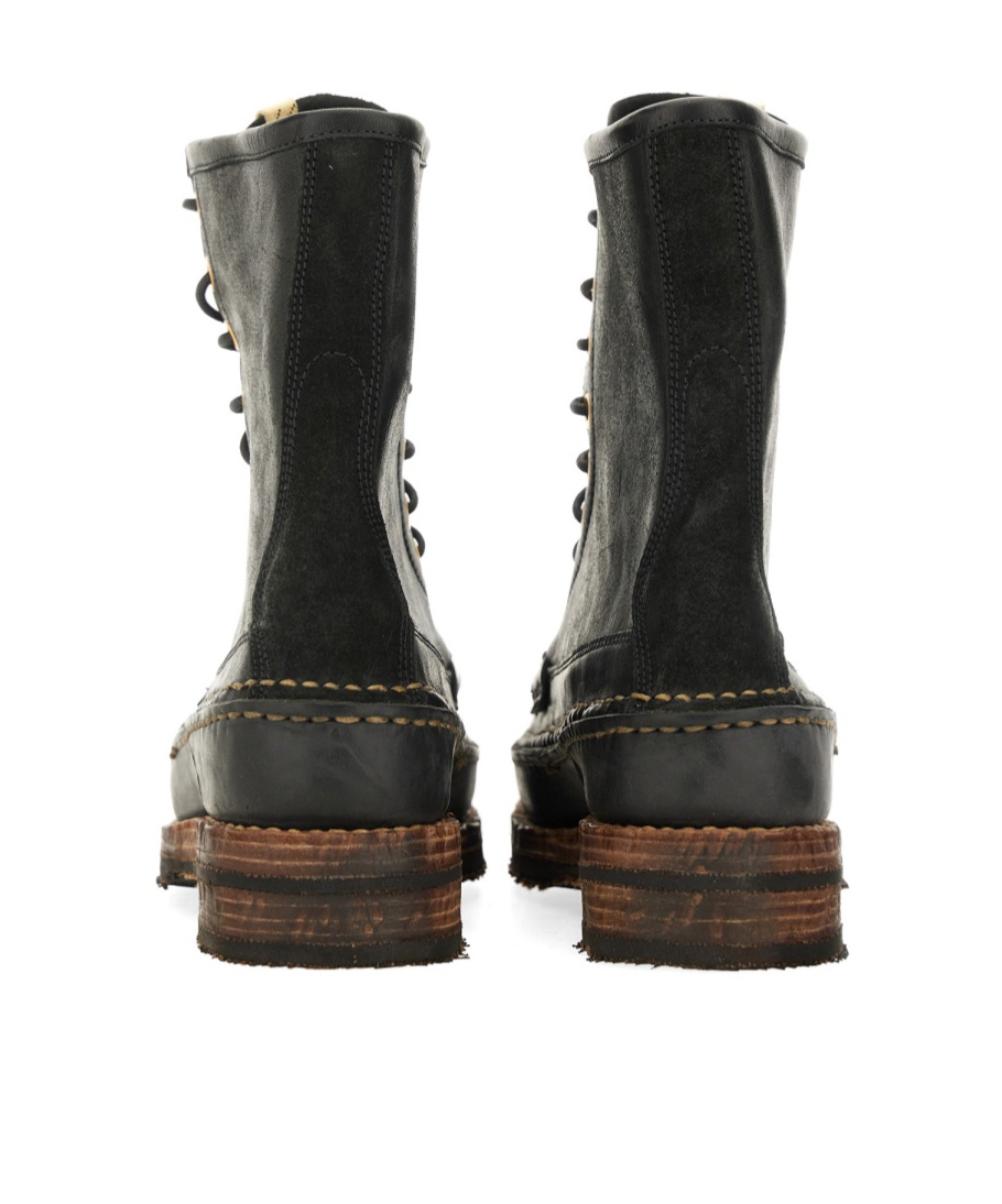 Visvim Grizzly Camper Hi-folk Boot In Black