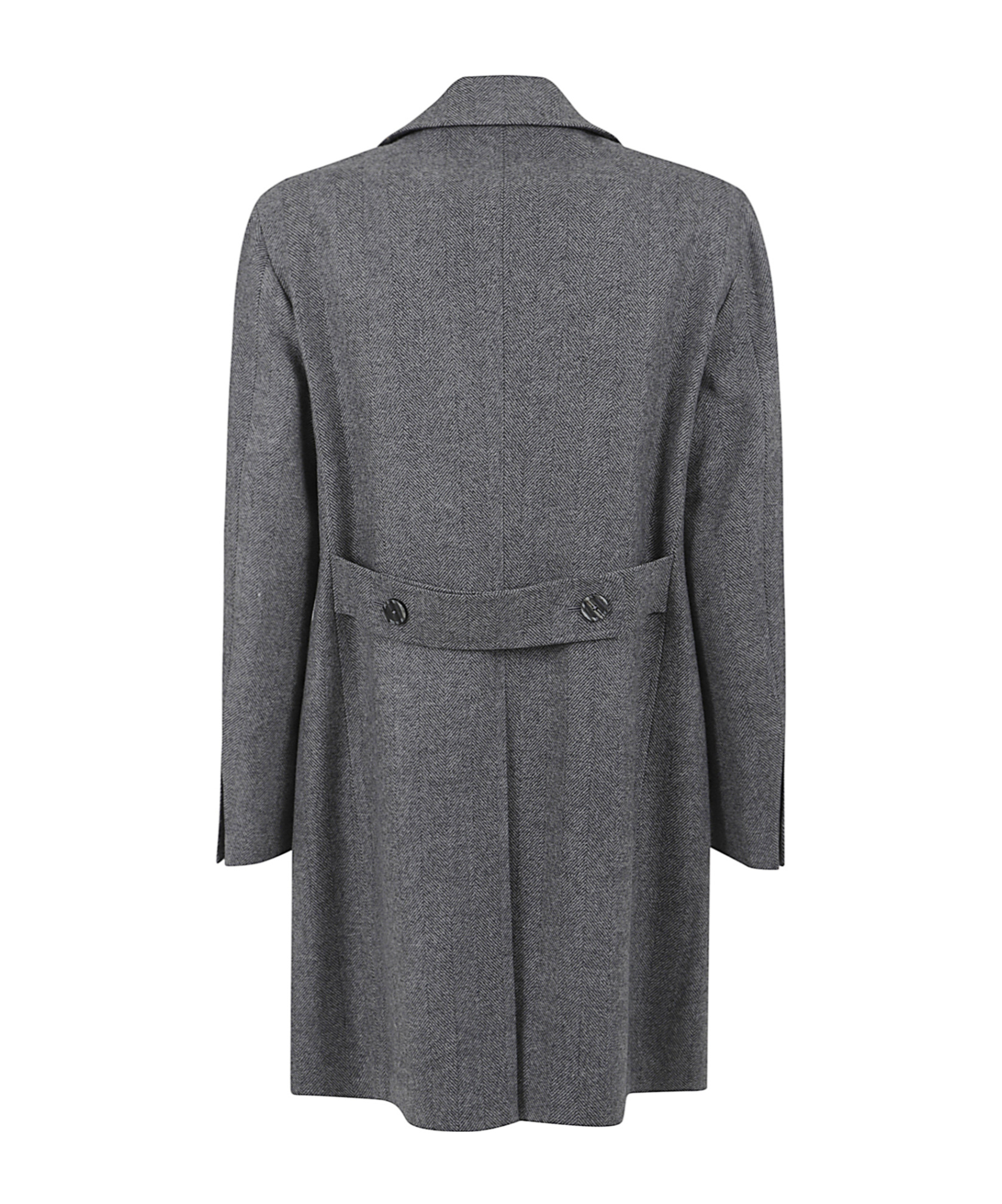 Tagliatore Long Sleeve Double-breasted Coat In Gray