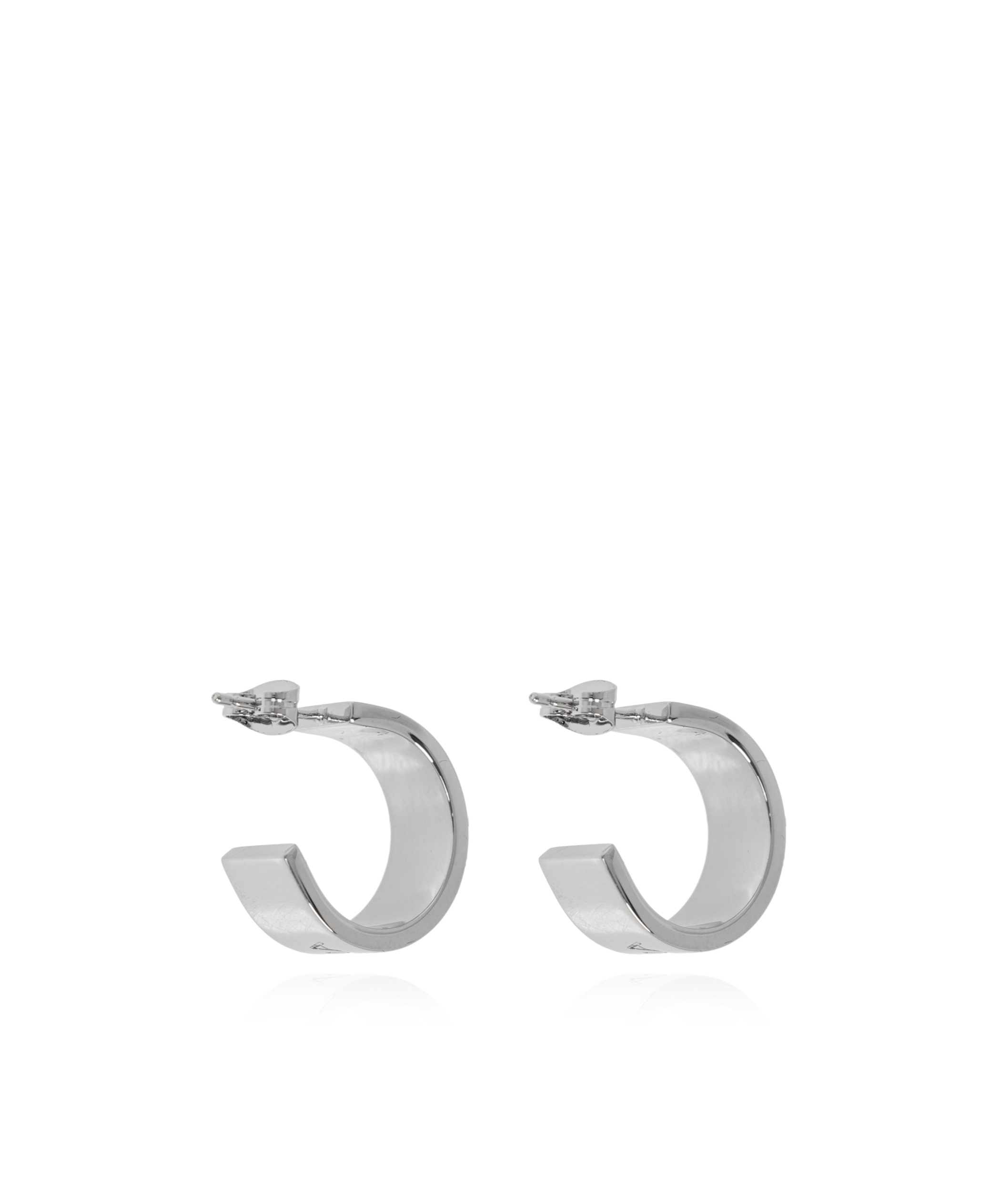 Dolce & Gabbana Logo Engraved Hoop Earrings In White