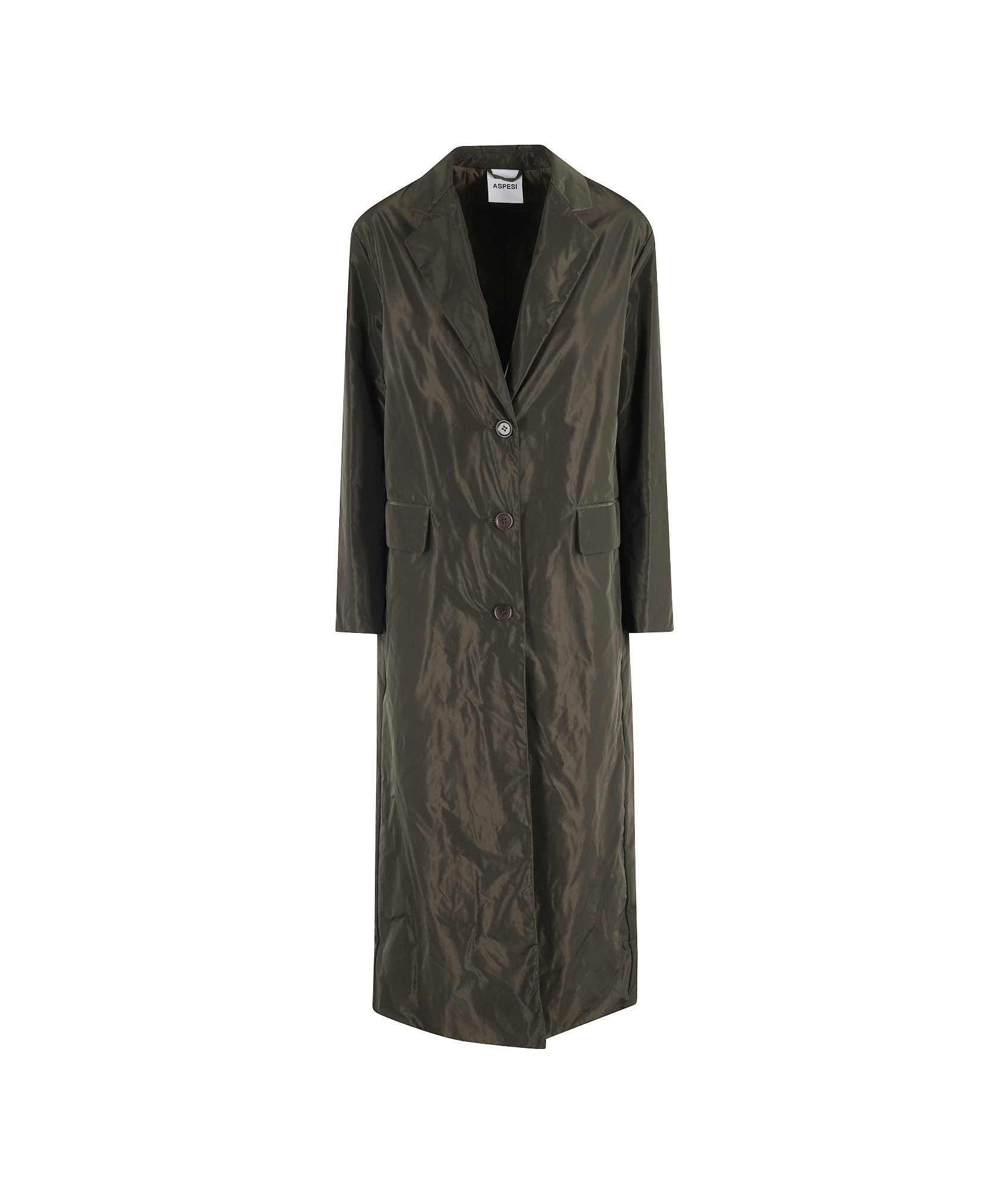 Aspesi Military-inspired Long Coat With Flap Pockets In Black