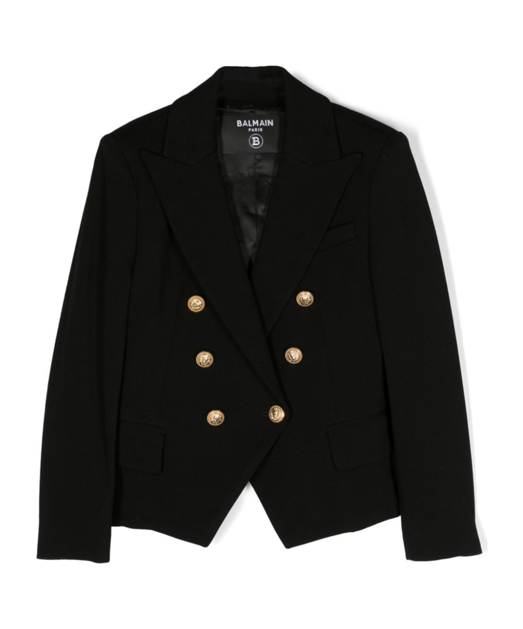 Balmain Double-breasted Blazer With Embossed Buttons In Black