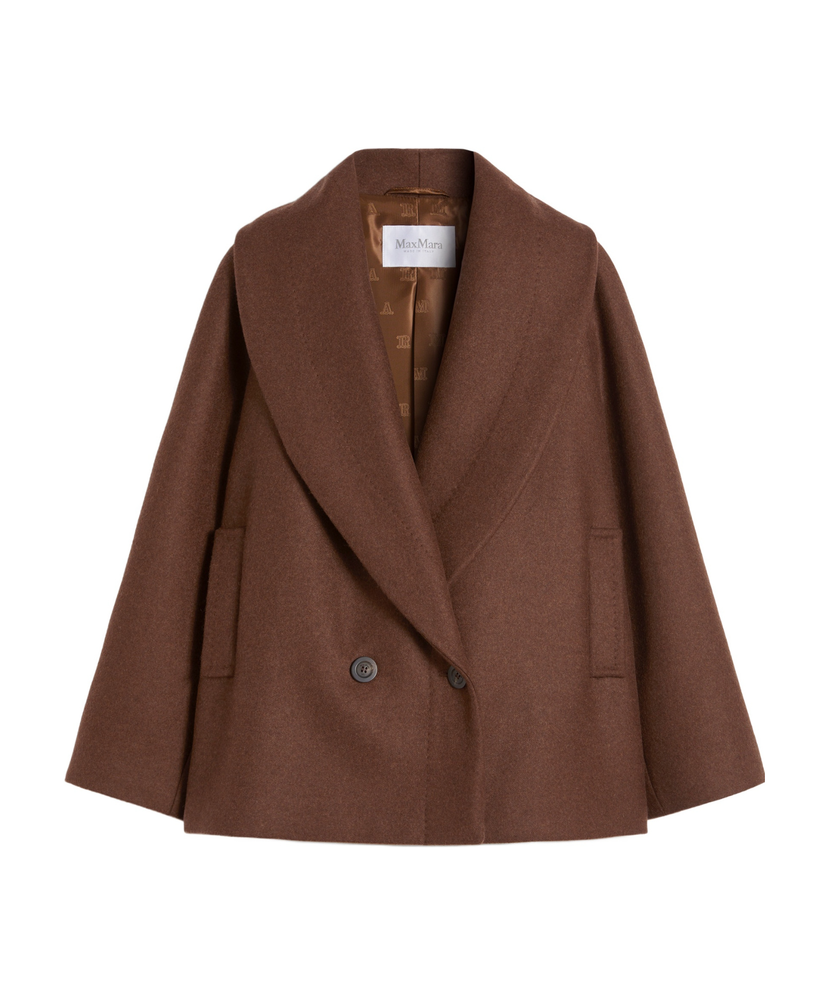 Max Mara Chaquetón De Lana Y Camello In Brown