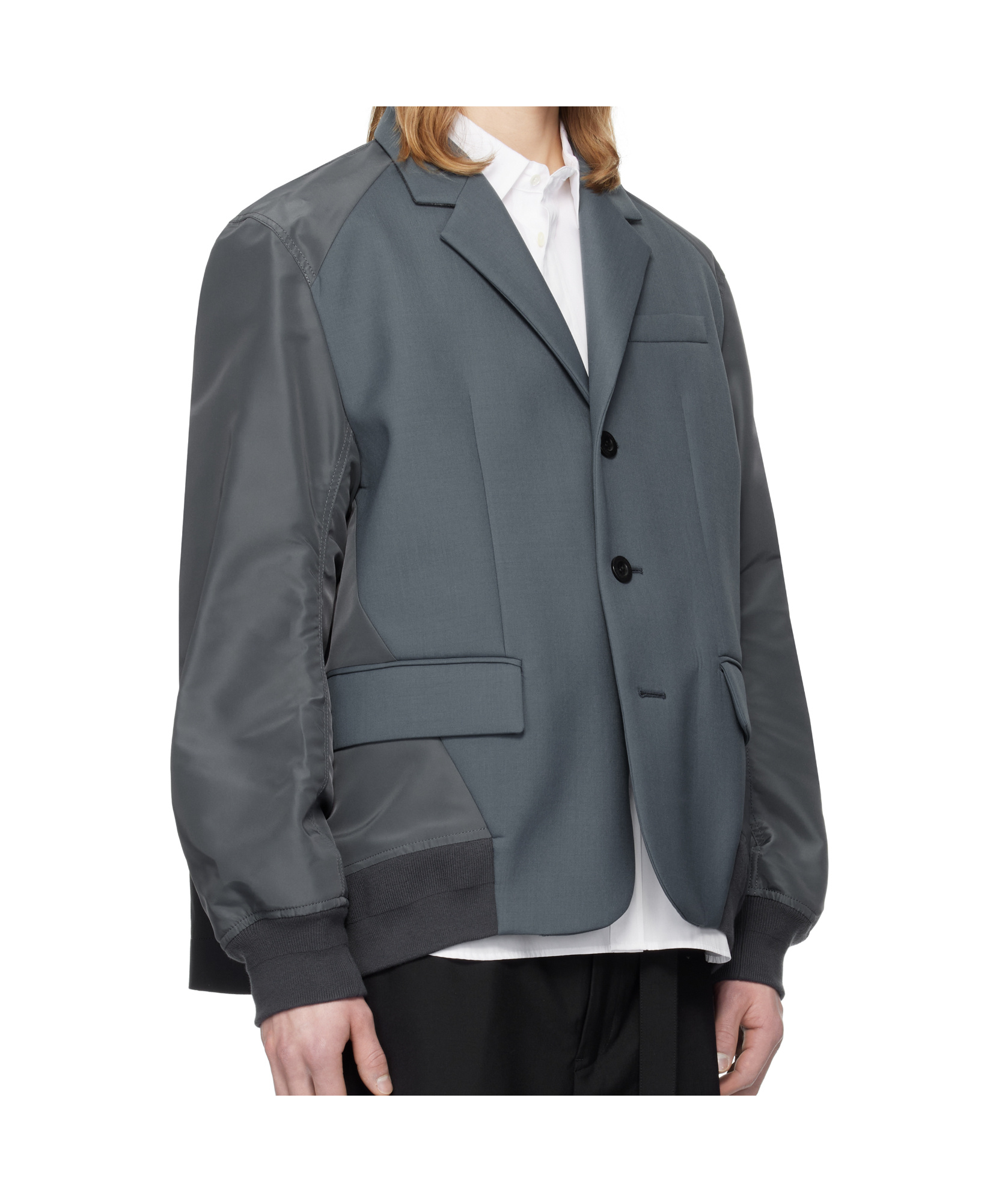 Sacai Long-sleeved Suit Jacket In Multicolor