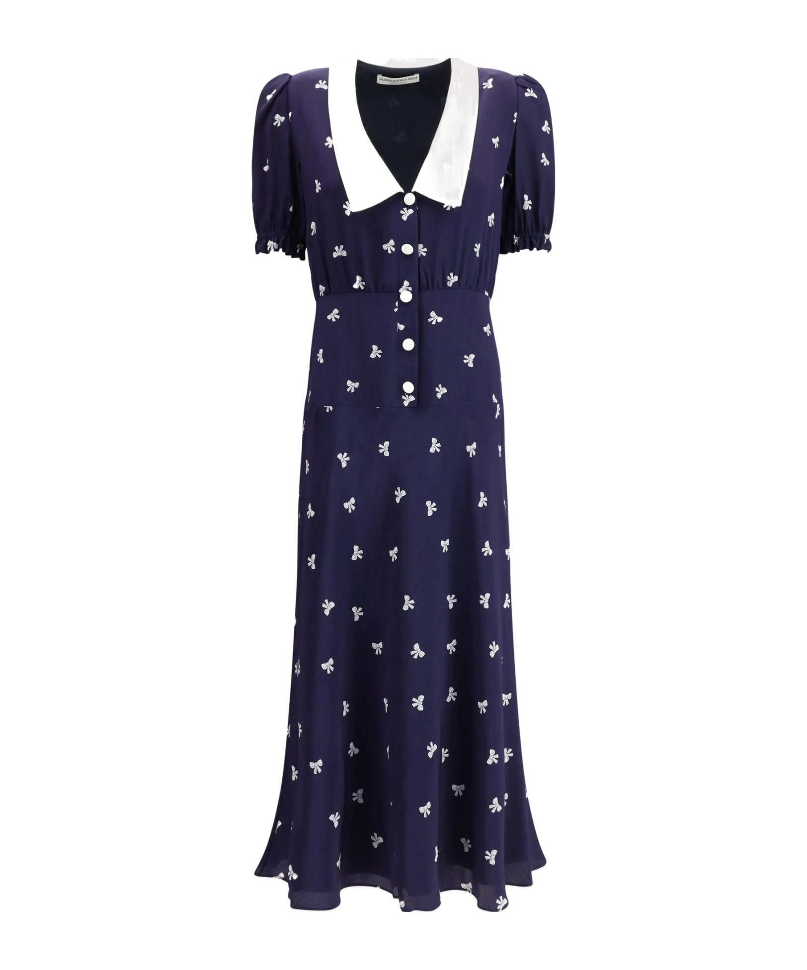 Alessandra Rich V-neck Long-sleeved Dress In Black