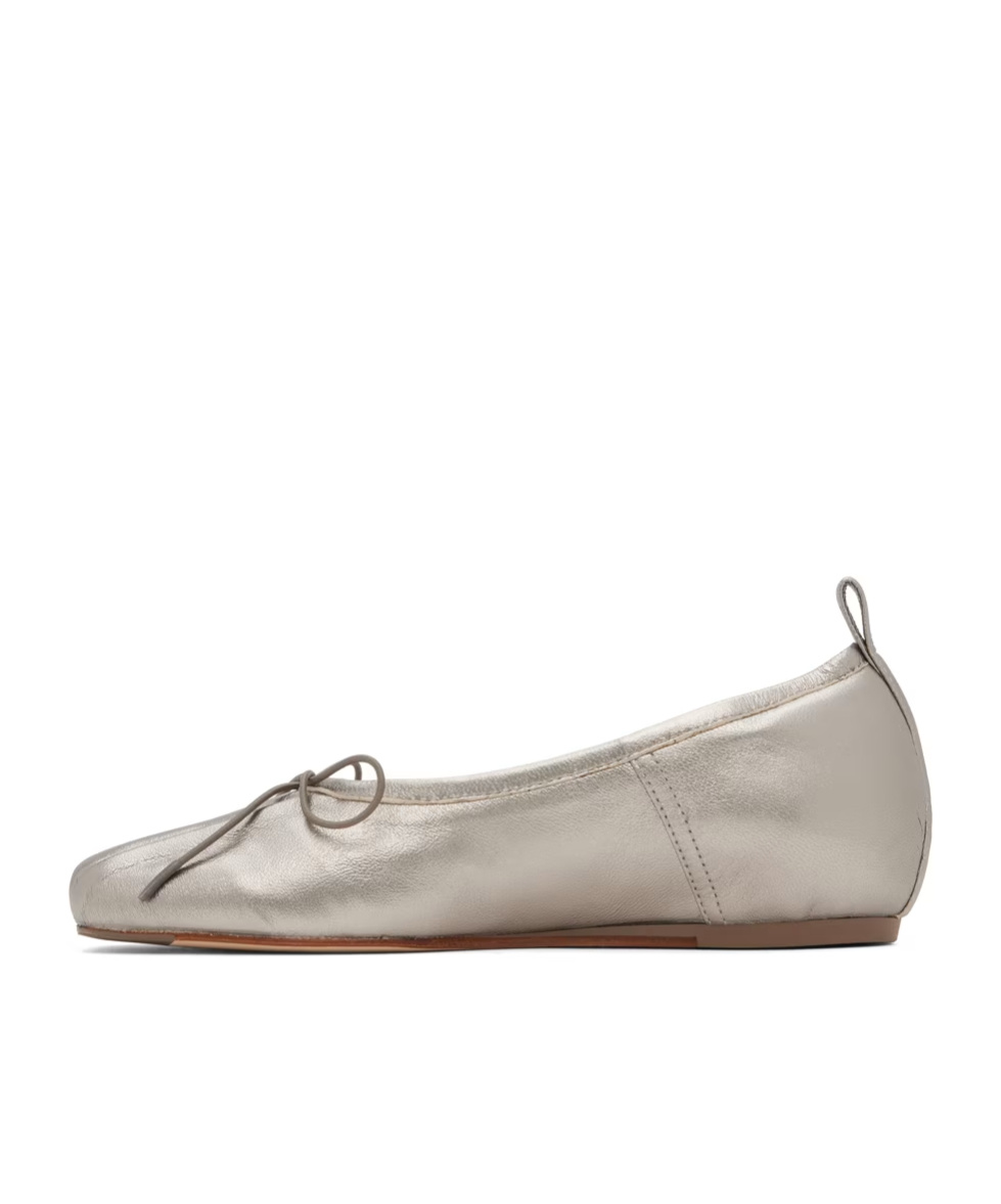 Simone Rocha Classic Pleated Leather Ballet Flats