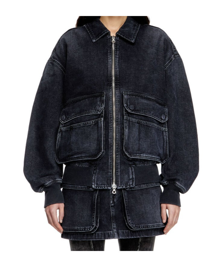 Diesel Jacket In Batavia-weave Denim In Black