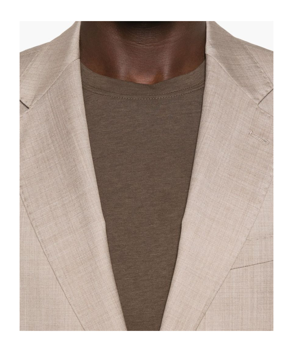 Emporio Armani Tailored Single-breasted Suit Featuring Pockets In Neutral