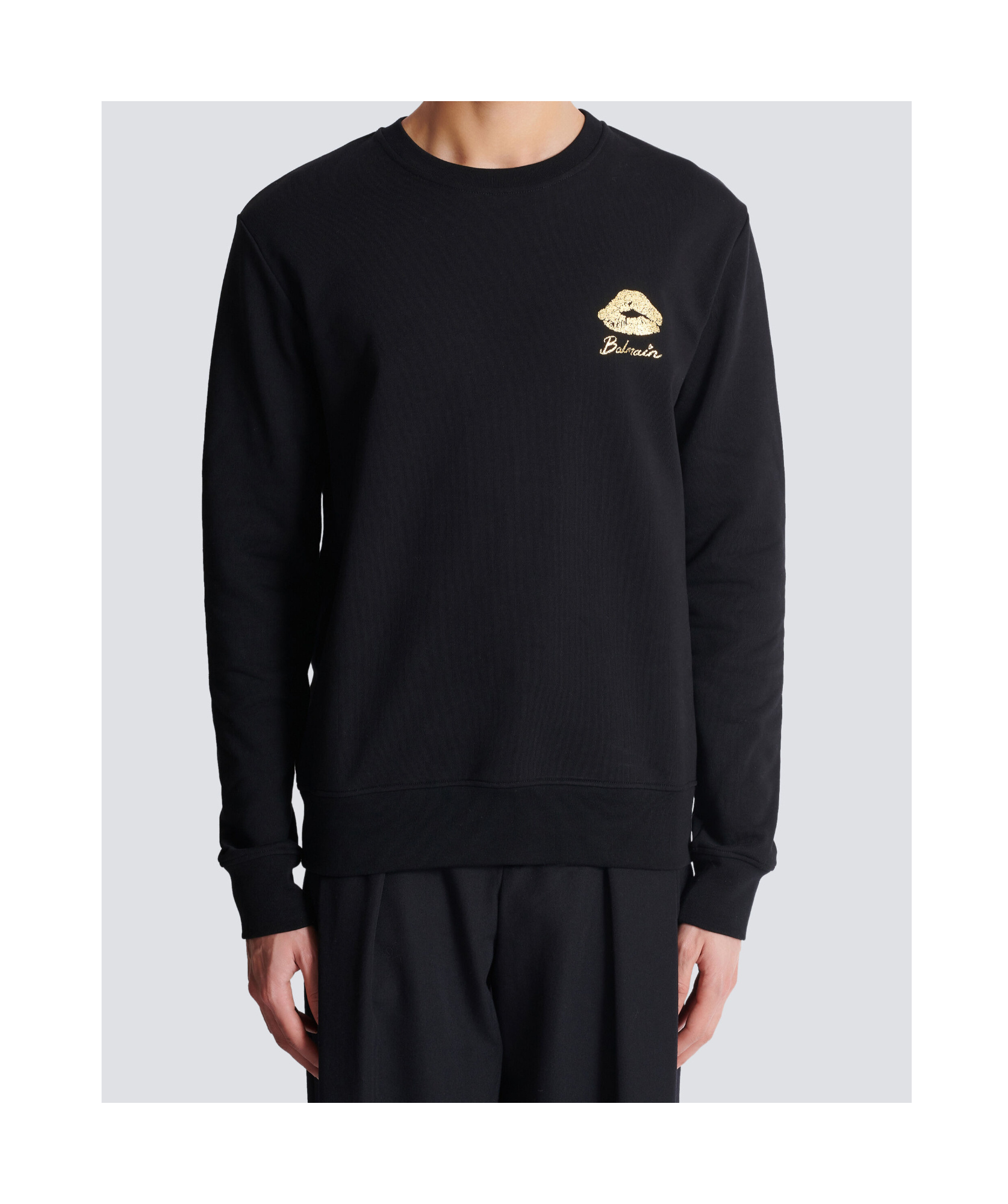 Balmain Kiss Print Sweatshirt In Black