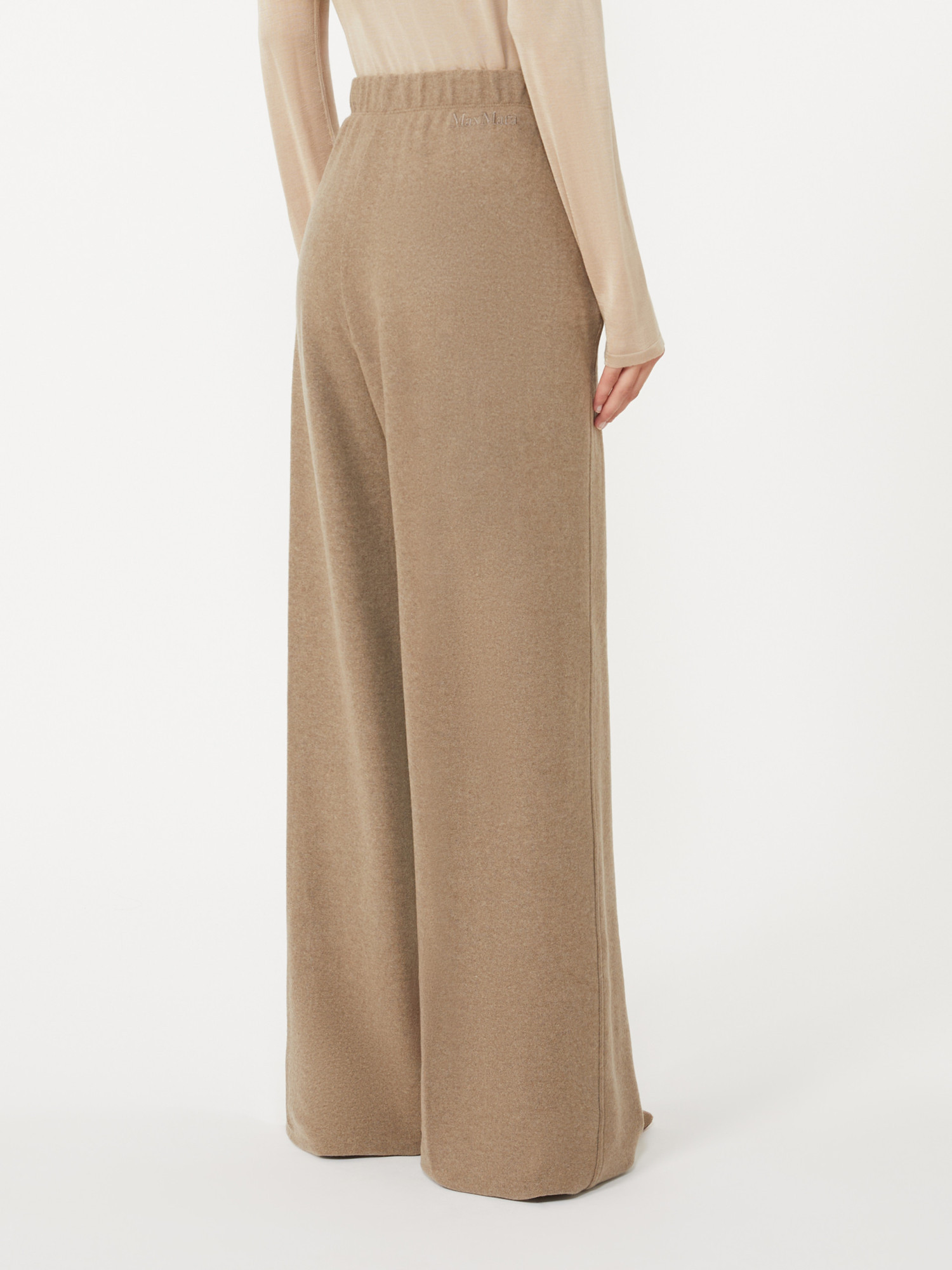 Max Mara Cashmere Flannel Trousers In Brown