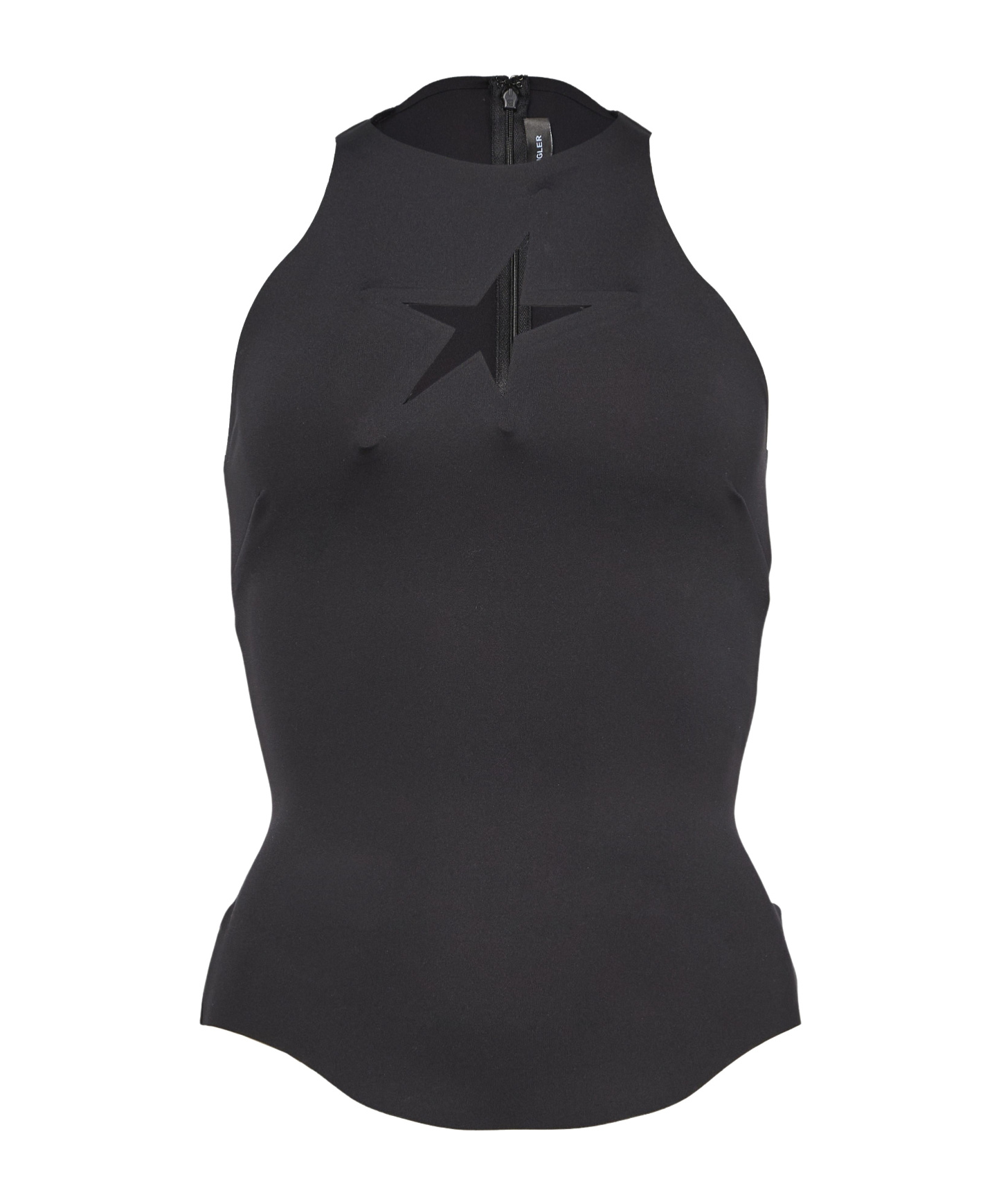 Mugler Open-back Sleeveless Vest In Black
