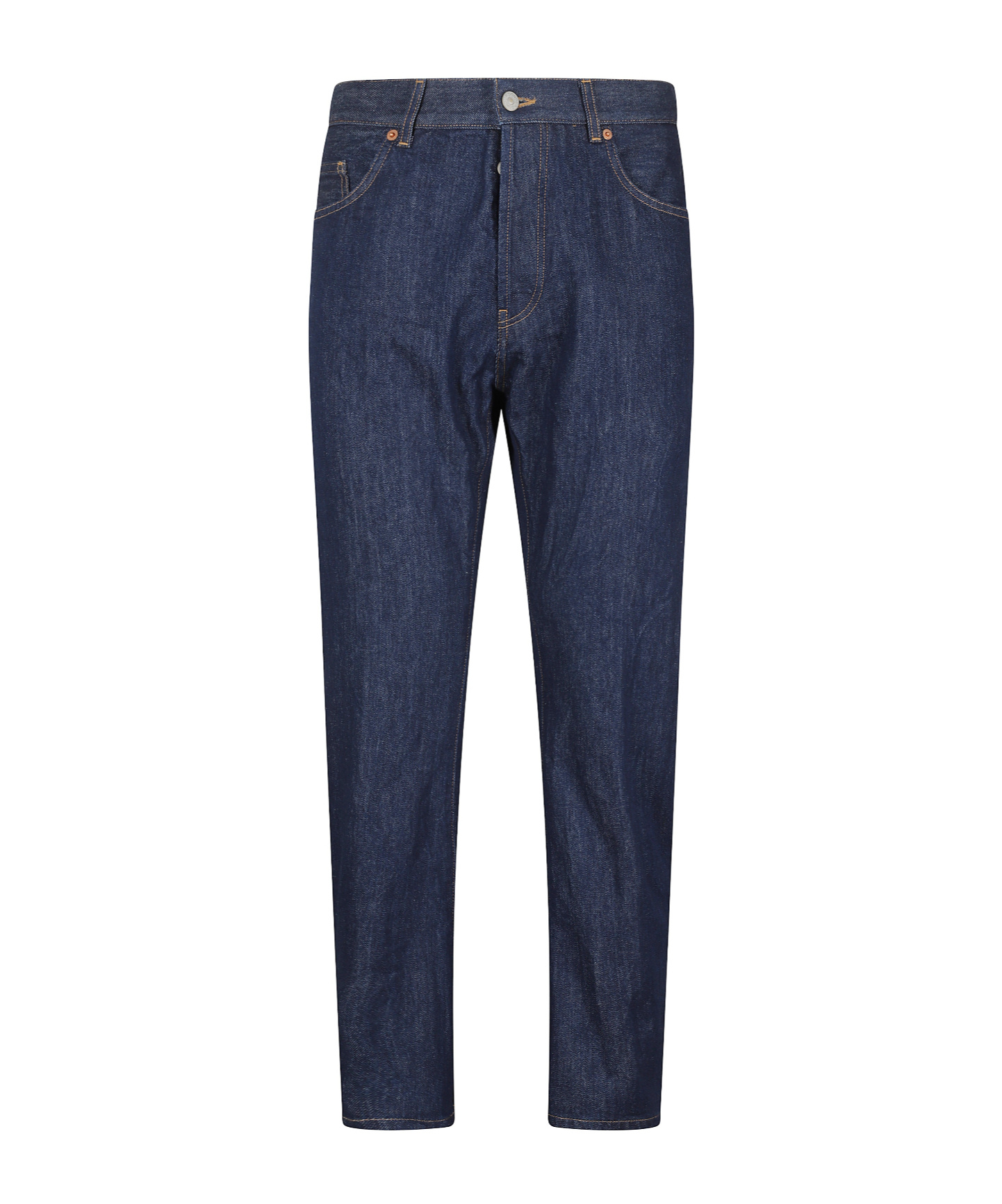 Dondup Relaxed-fit Cotton Pants With Five-pocket Design And Contrasting Patch In Blue