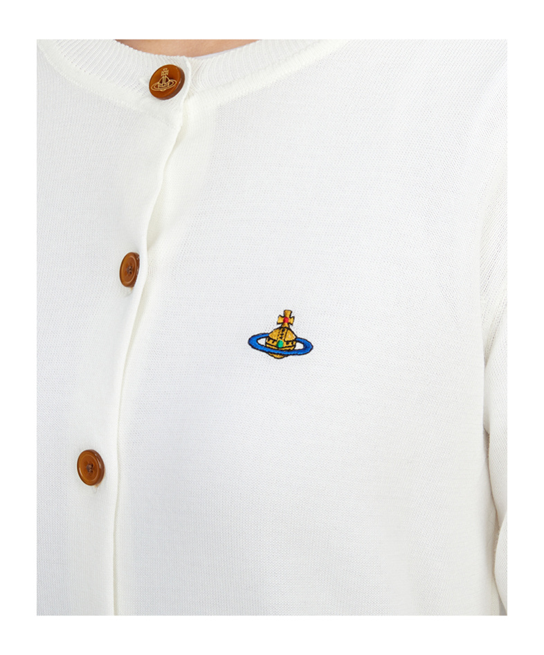 Shop Vivienne Westwood Long-sleeved Knitted Cardigan In White