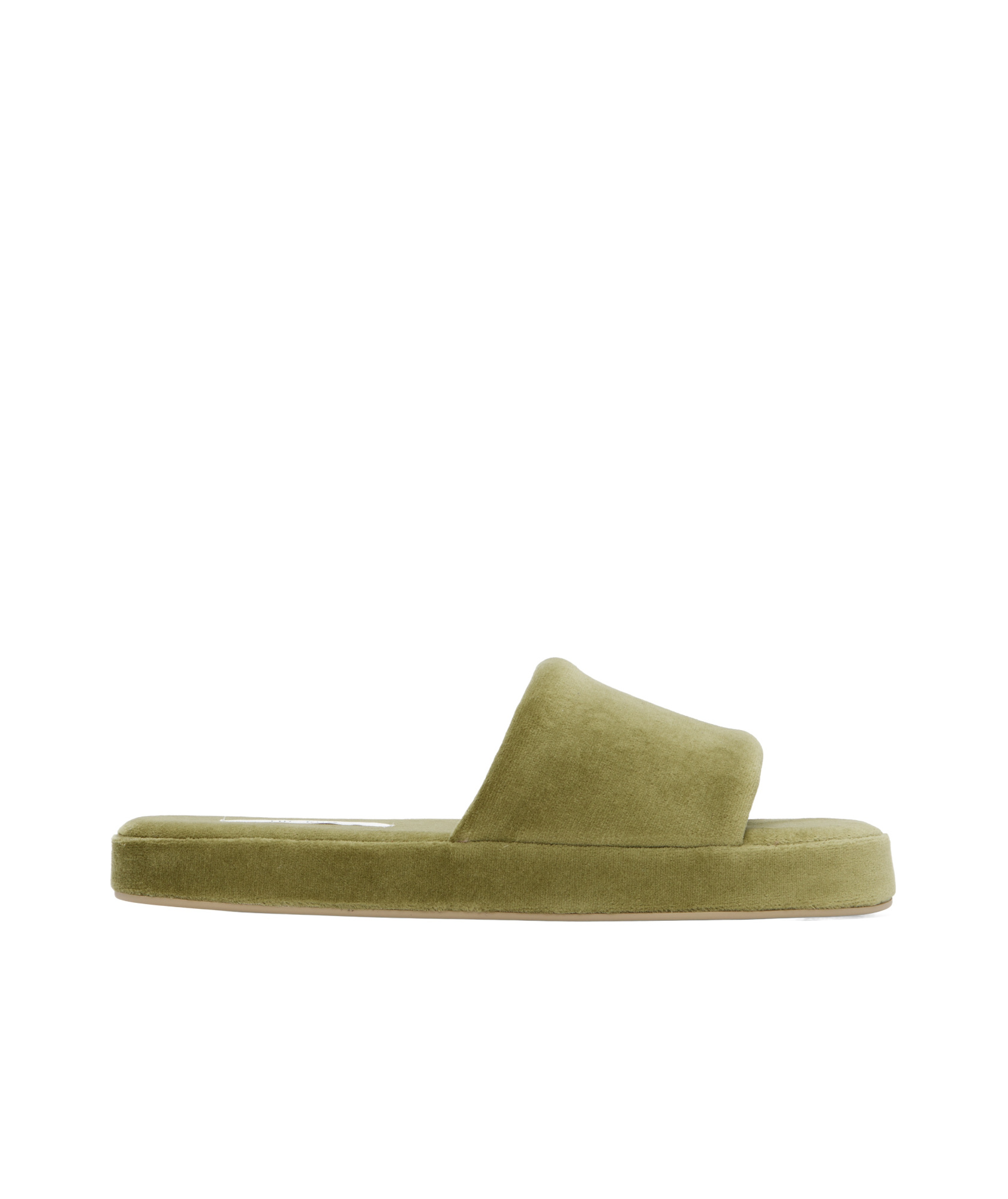 The Row Khaki Pillow Slippers In Green