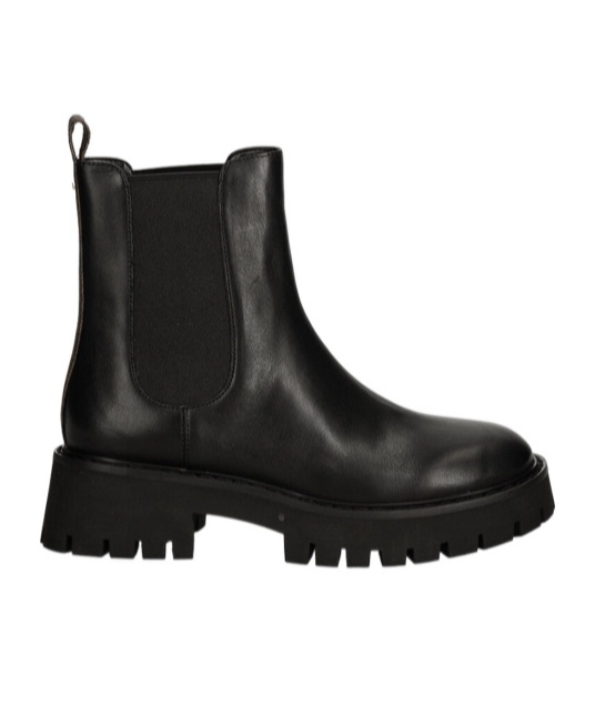 Michael Kors Asher Flat Ankle Boot In Black Leather In Black