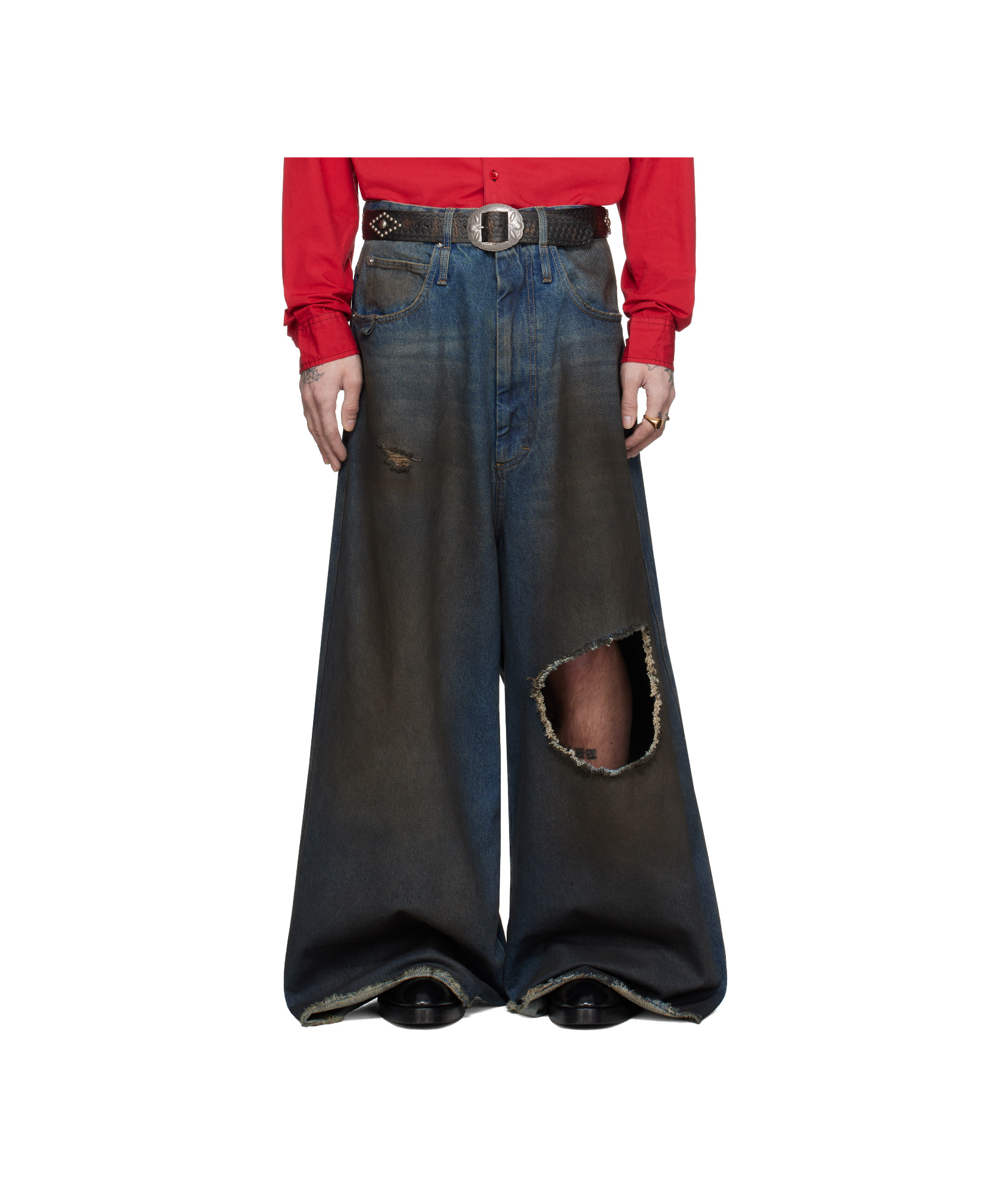 Lu'u Dan Blue Dumpster Denim Jeans In Dirty Blue