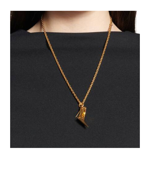 Balenciaga Keyholder Thin Honey Necklace In Yellow