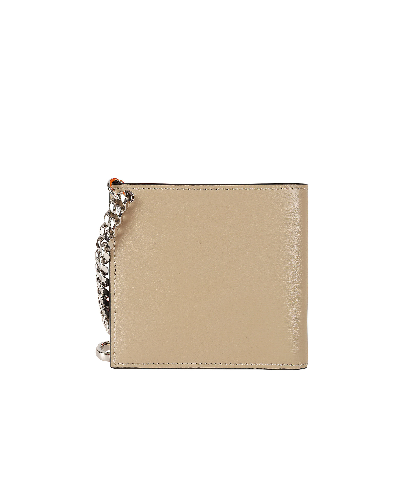 Alexander Mcqueen Logo Detail Chain Applique Wallet In Nude