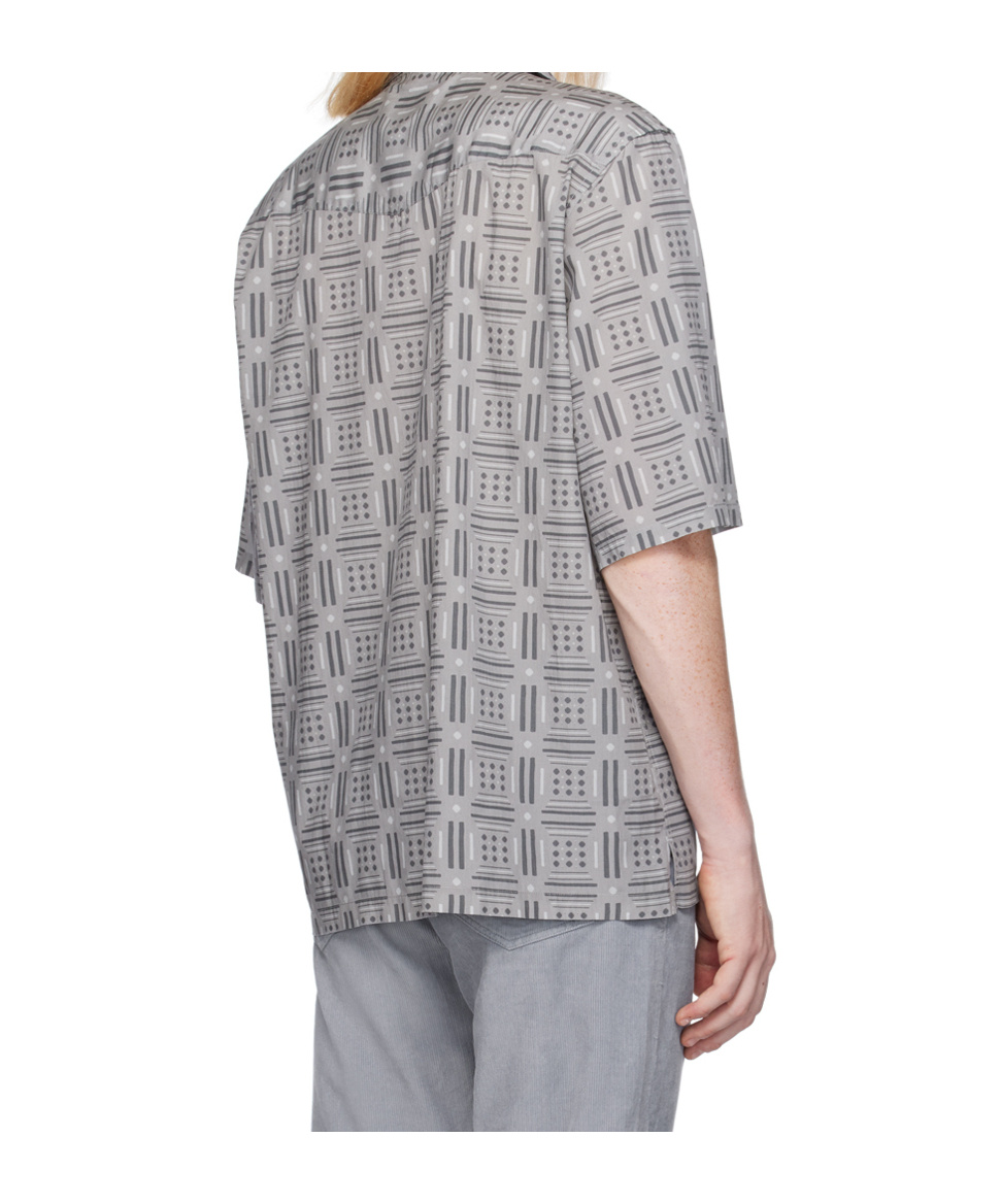 Officine Generale Patterned Shirt In Gray