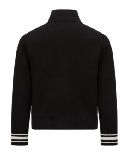Moncler Padded Cotton Zipper Cardigan In Black